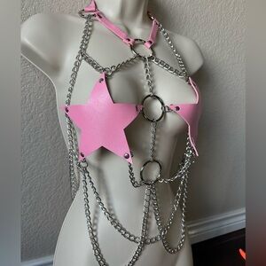 Iheartraves cosplay pink star chains